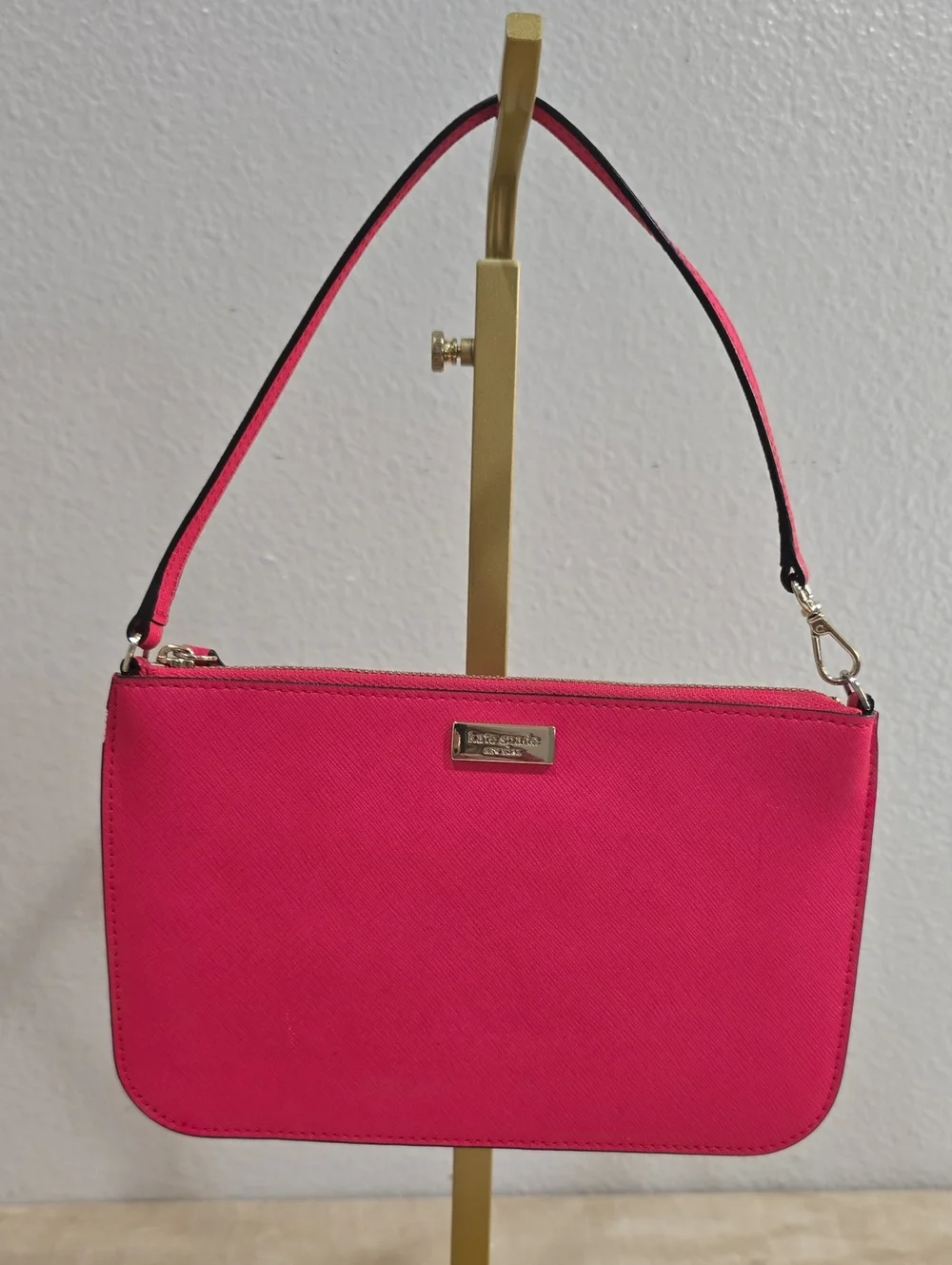 kate spade Bright Hot Pink Wristlet Clutch with Gold Hardware